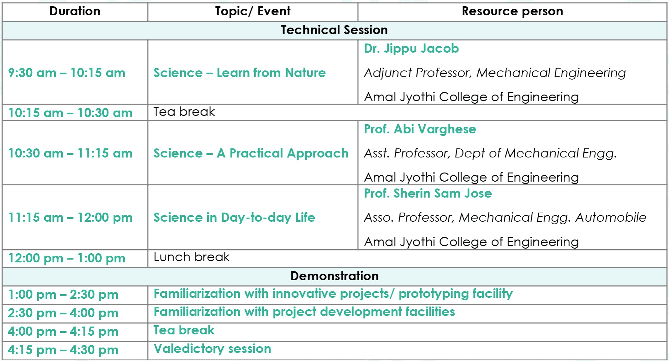 schedule